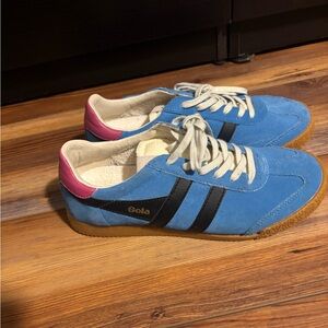 Gola Blue Sneakers with Pink and Black Accents